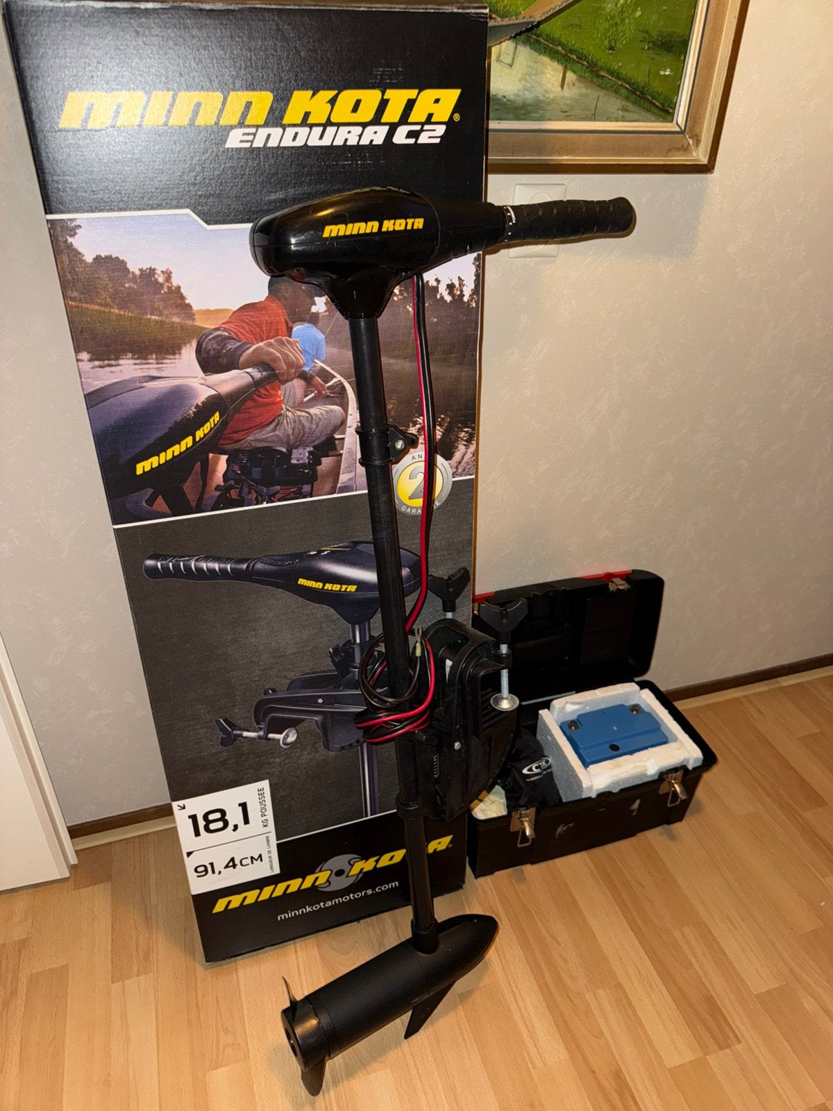 Minn Kota Endura C2 40 lbs elektromotor + lithiumaccu, Ophalen, Gebruikt, Motor en Techniek