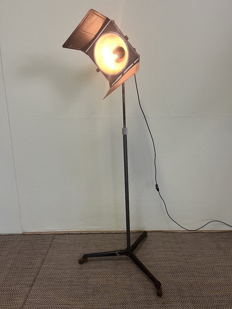 Vintage staande theaterlamp, Huis en Inrichting, Lampen | Vloerlampen, Niet ingevuld, Gebruikt, Niet ingevuld, Ophalen of Verzenden