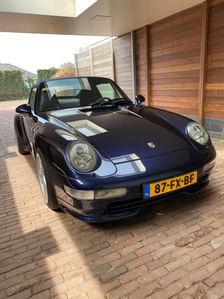 Porsche 911 993 3.6 Carrera Cabriolet E2 1995 Blauw, Auto's, Porsche, Achterwielaandrijving, 1350 kg, Cabriolet, Blauw