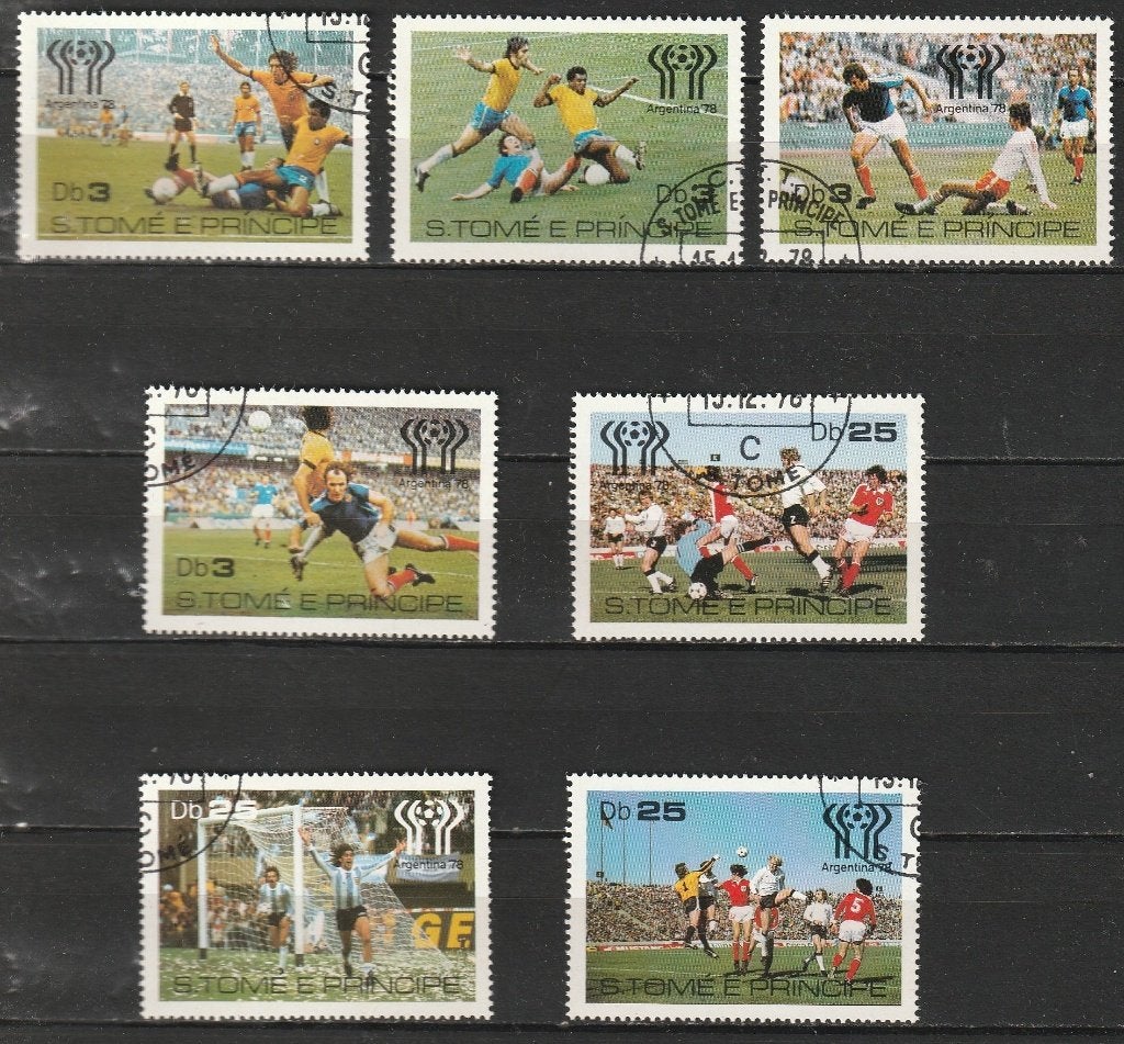 4551. Sao Tome & Principe 541/47 gest. WK Voetbal, Postzegels en Munten, Ophalen of Verzenden, Overige landen, Gestempeld