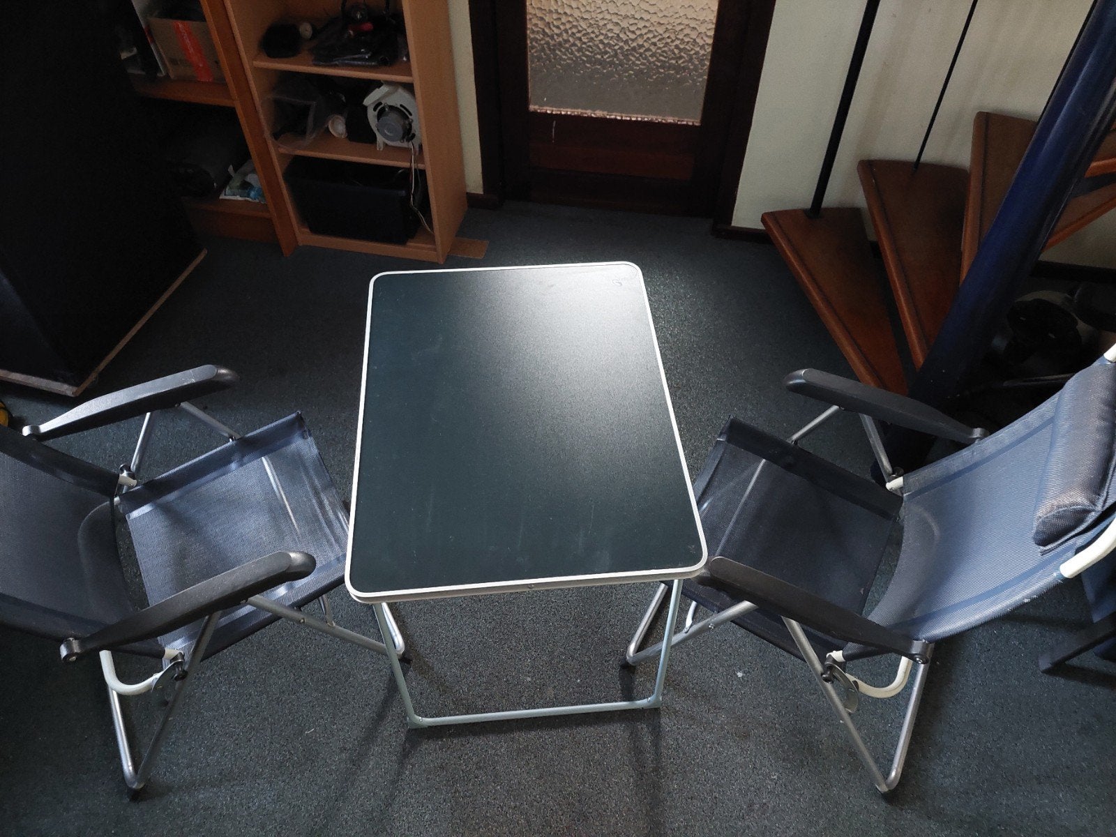 Camping set: 2 stoelen en 1 tafel, Ophalen, Gebruikt, Campingstoel