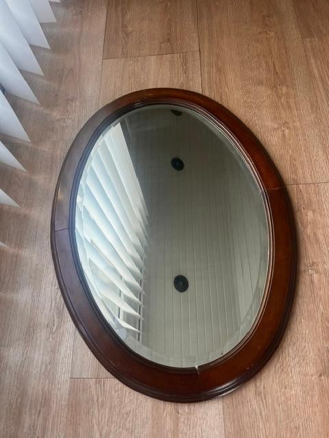 Ovale Art Deco spiegel, Antiek en Kunst, Antiek | Spiegels, Ophalen of Verzenden, Ovaal