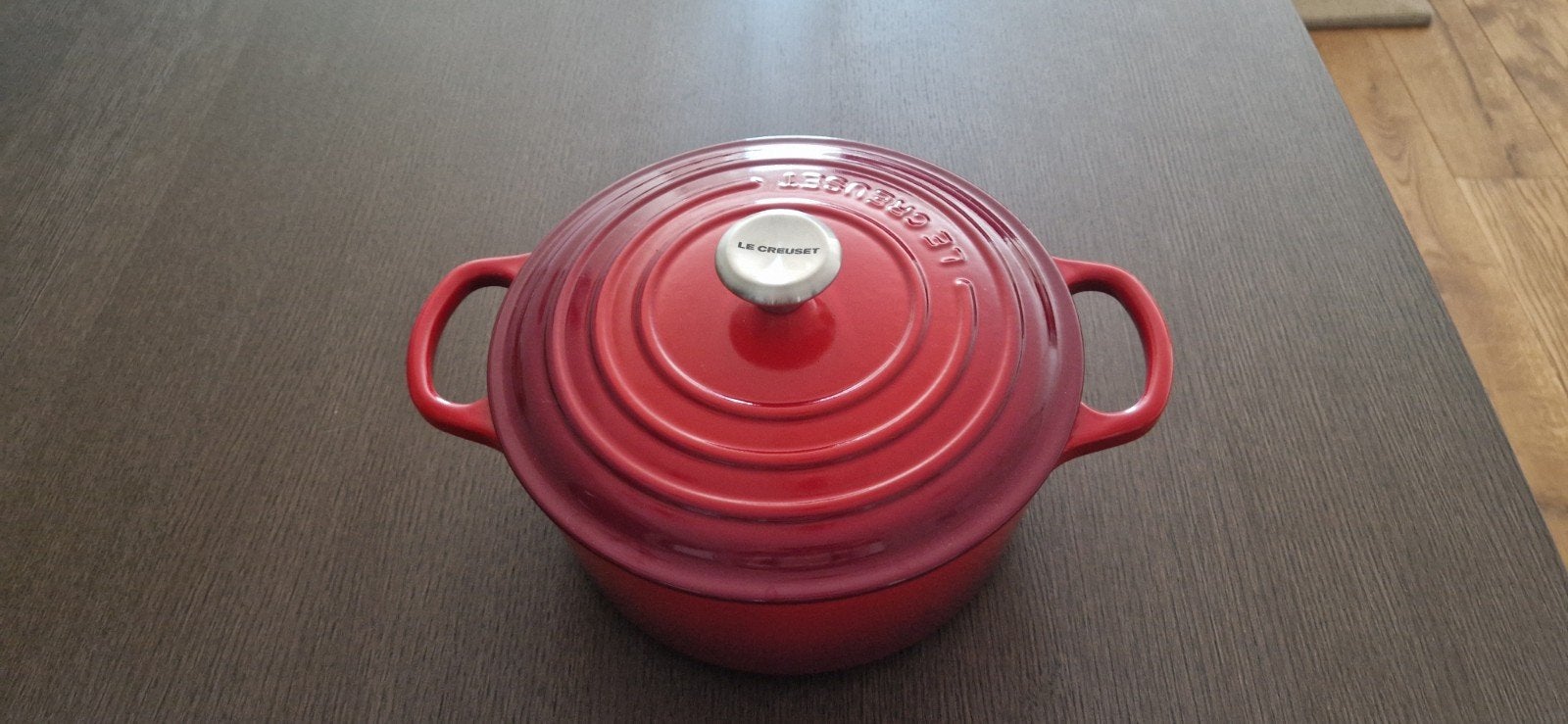 Le Creuset Signature Braadpan Ø22 cm – Kersenrood, Ophalen, Zo goed als nieuw, Gietijzer, Le Creuset