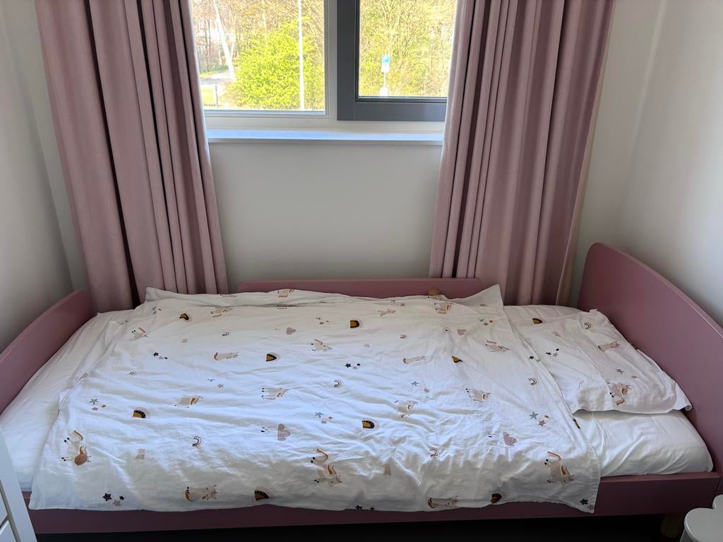 Flexa Play Kinderbed Roze - Compleet met lattenbodem, Ophalen, 85 tot 100 cm, Zo goed als nieuw, Lattenbodem