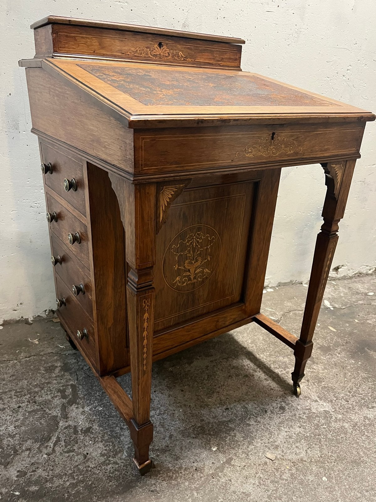 Antiek Davonport Engels bureau, ca. 1900, Ophalen