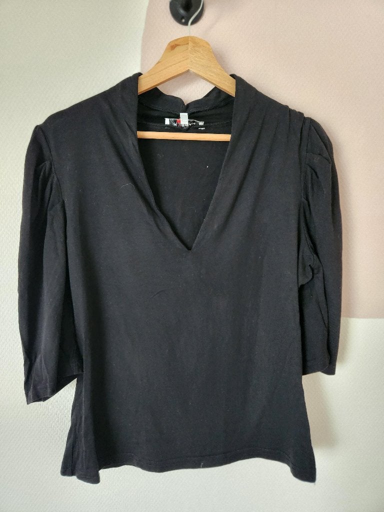 Zwarte top Morgan - XL, Zwart, Maat 46/48 (XL) of groter, Korte mouw, Gedragen