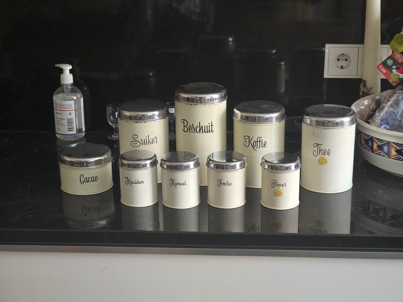 Vintage Brabantia voorraadbussen set jaren '50/'60, Ophalen of Verzenden