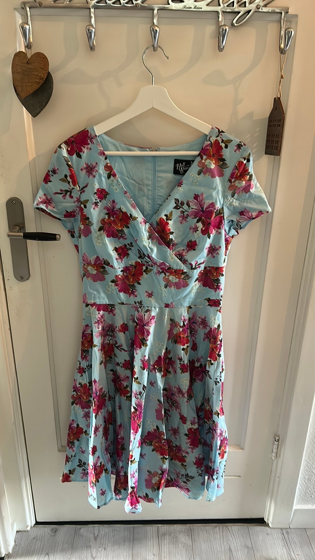 Jurk dames hell bunny l, Ophalen of Verzenden, Zo goed als nieuw, Maat 42/44 (L), Onder de knie