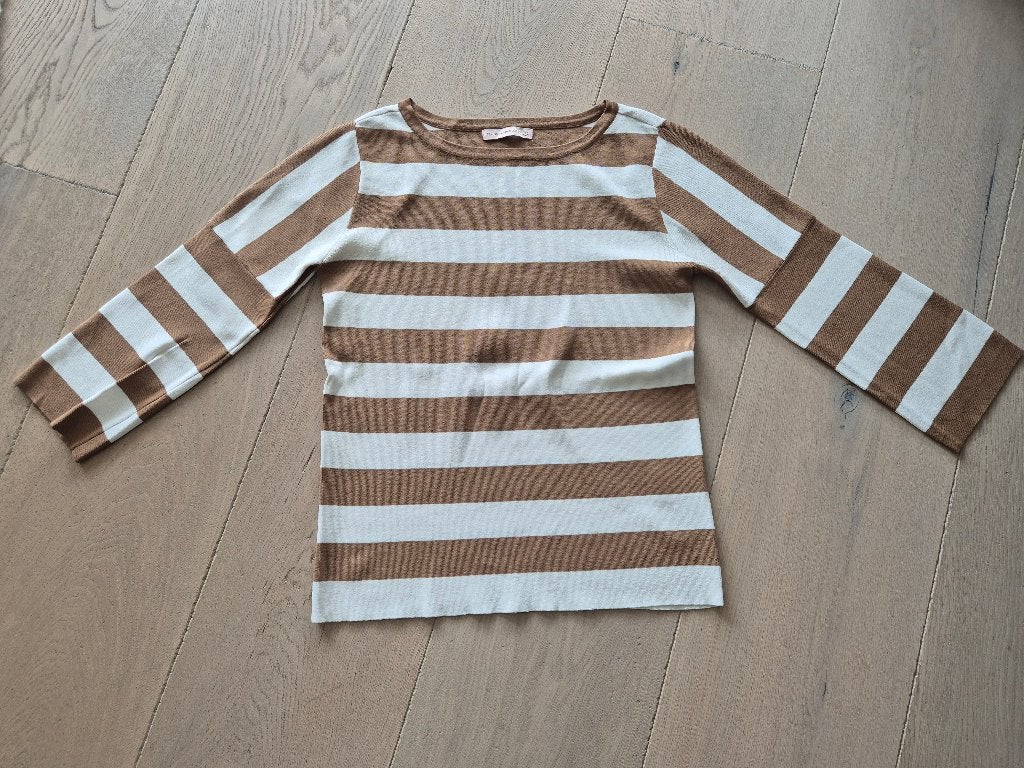 STUDIO  ANNELOES gestreepte trui, maat S, bruin/wit, Maat 38/40 (M), Ophalen of Verzenden, Zo goed als nieuw, Overige kleuren
