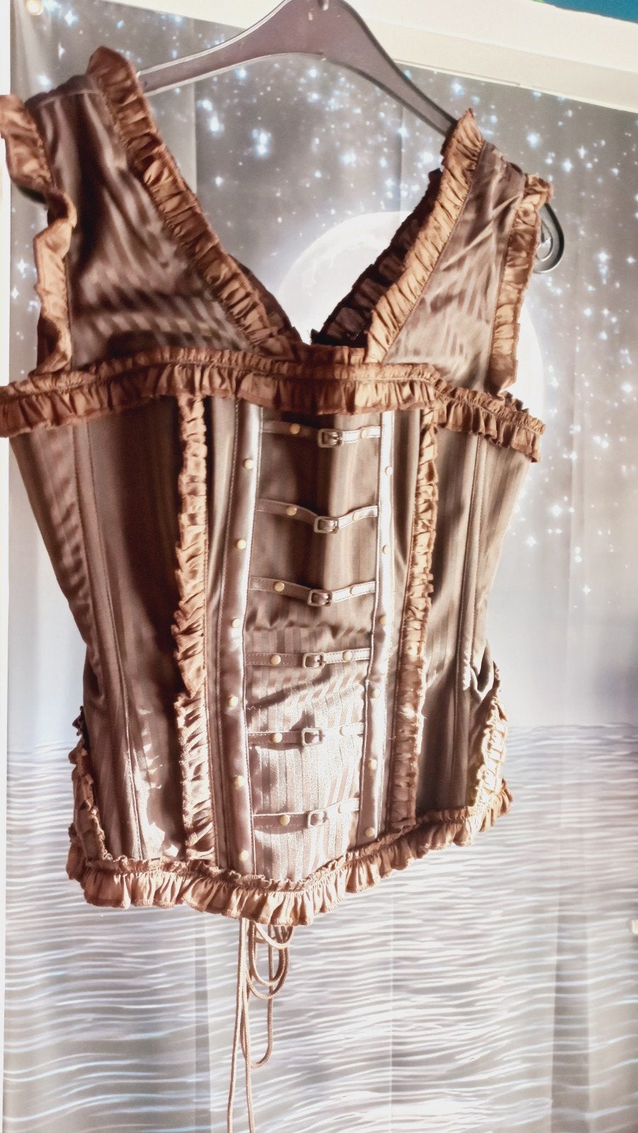Bruin stevig korset met baleinen - Maat 43 (XXL), Kleding | Dames, Bruin, Maat 42/44 (L), Ophalen of Verzenden, Zo goed als nieuw