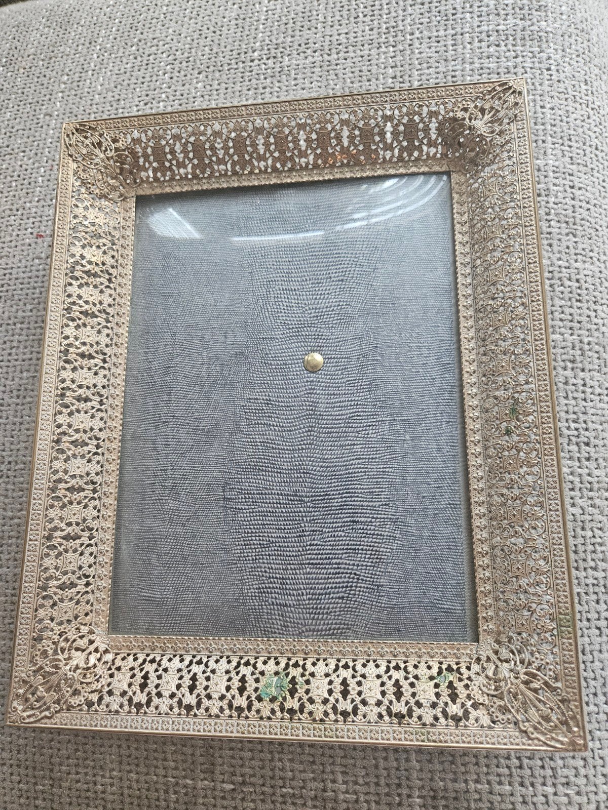 fotolijst bol glas met sierlijke lijst, Hangend, Gebruikt, Ophalen of Verzenden, Fotolijst