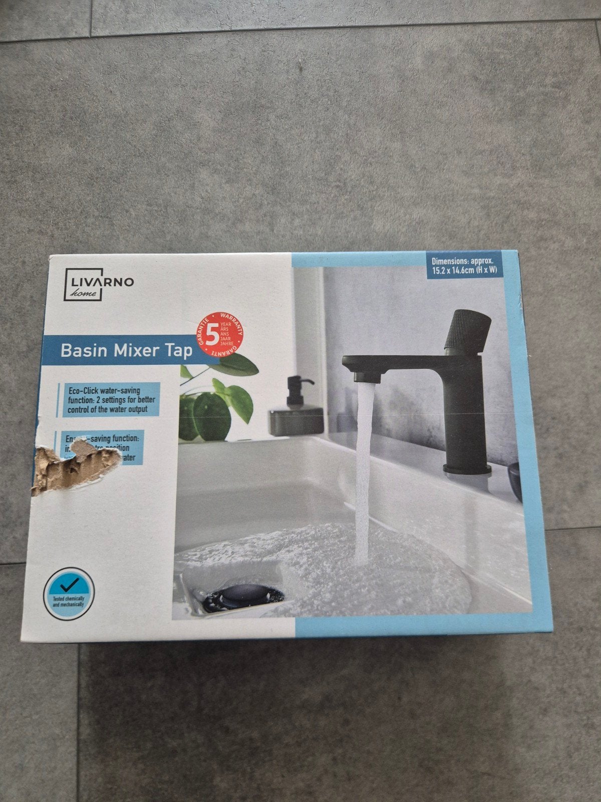 LIVARNO home Wastafelkraan mat zwart - Nieuw in doos, Ophalen of Verzenden, Nieuw, Kraan