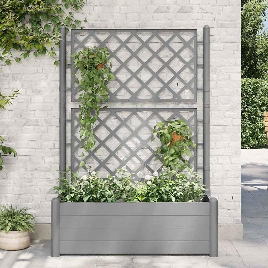 Plantebak met klimrek/trellis voor privacy, Tuin en Terras, Ophalen, Kunststof, 100 cm of meer, Balkon