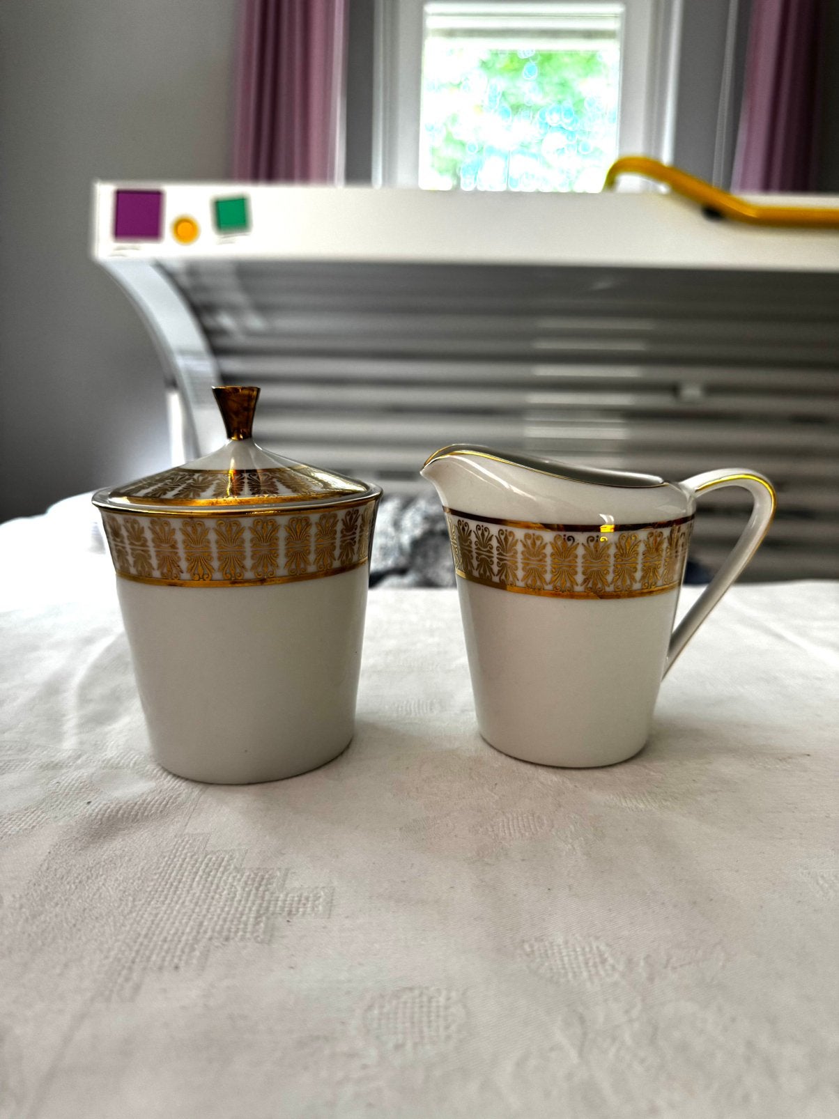 Vintage Mitterteich Bavaria suikerpot & melkkan (1964), Ophalen of Verzenden, Zo goed als nieuw, Porselein