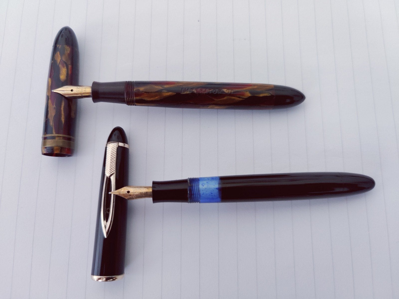 Vulpennen oud met beiden 14 karaat 585 nib, Ophalen of Verzenden, Gebruikt, Vulpen, Overige merken