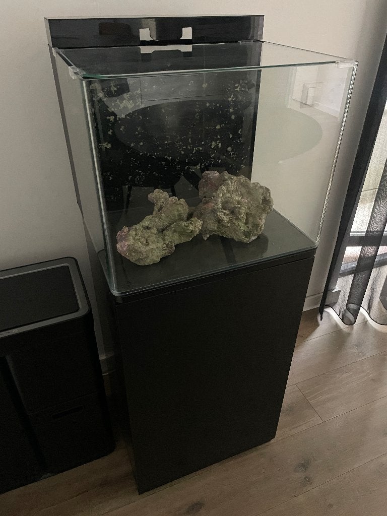 Blue Marine 90L + onderkast + extra's l Start klaar, Ophalen, Gebruikt, Inclusief deksel, Leeg aquarium