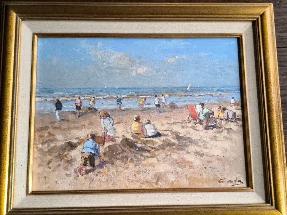 strandgezicht Niek van der Plas, Antiek en Kunst, Ophalen of Verzenden