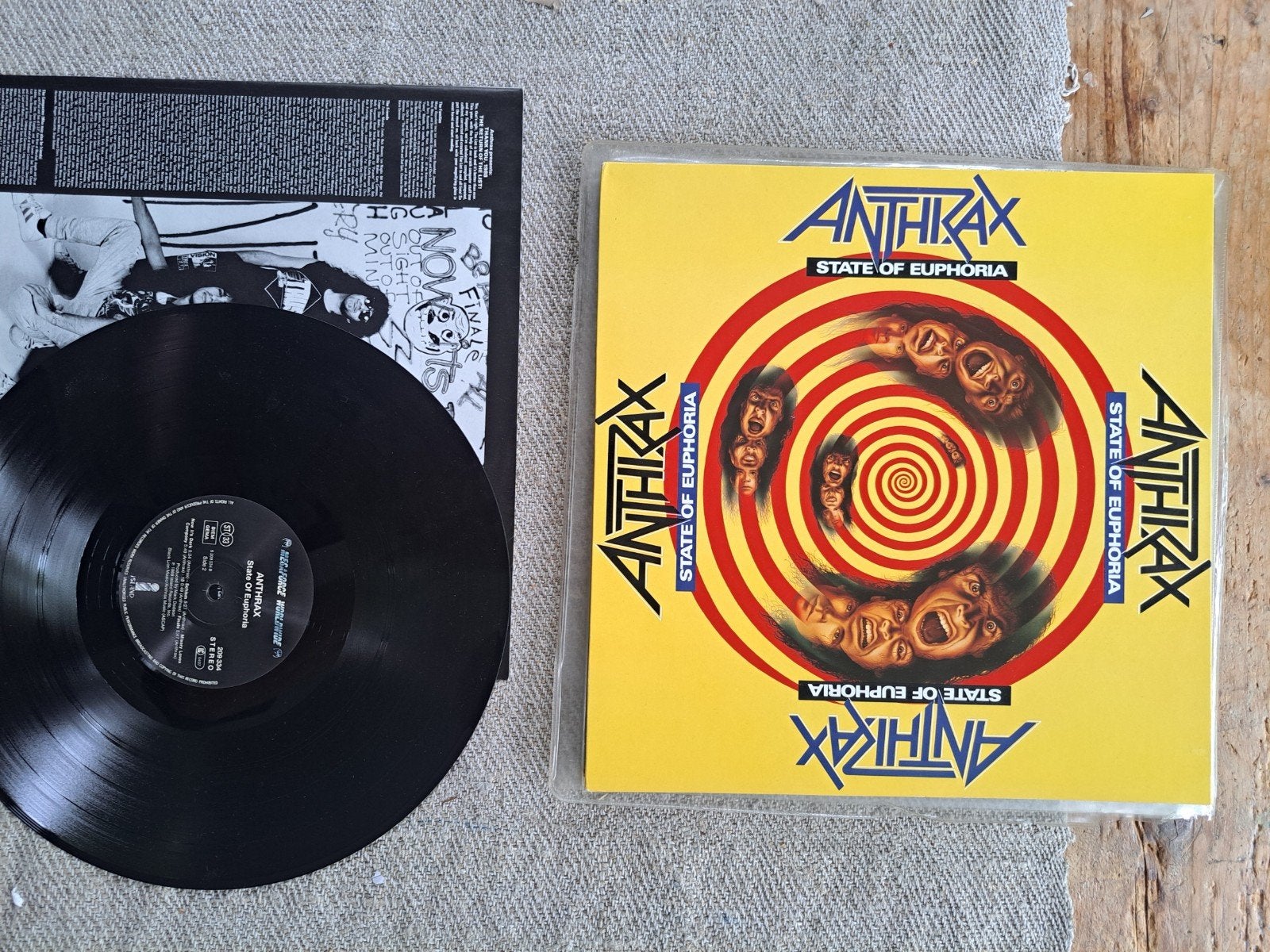 Anthrax - State of Euphoria LP (1988) Thrash Metal Vinyl, Cd's en Dvd's, Gebruikt, Overige genres, 1980 - 1989, Ophalen of Verzenden