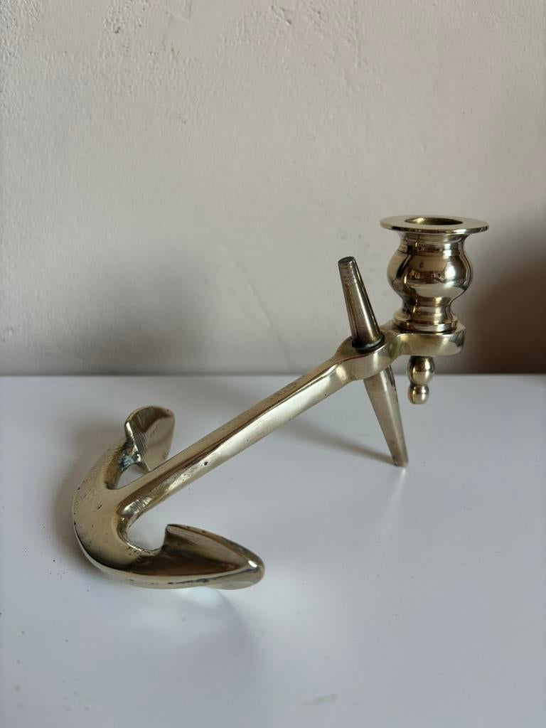 Messing anker kandelaar, Ophalen of Verzenden