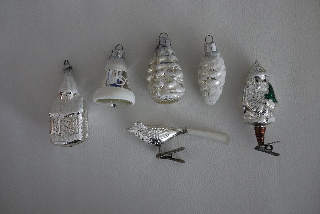kerst antieke dennenappel eikel kerstman vogel kerk klok, Ophalen of Verzenden, Gebruikt