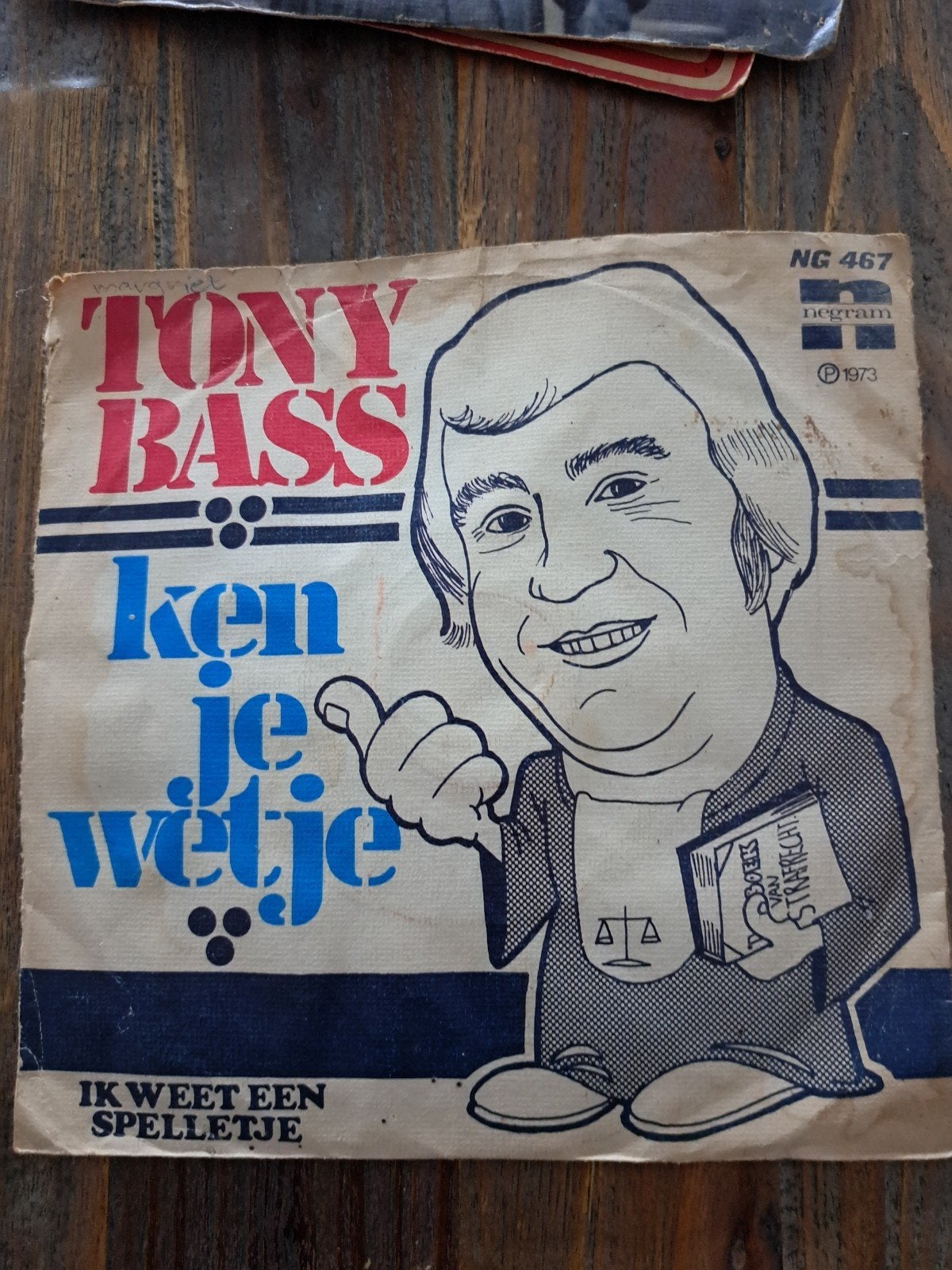 TONY BASS zeldzame single., Cd's en Dvd's, Gebruikt, Overige formaten, Ophalen of Verzenden, Levenslied of Smartlap