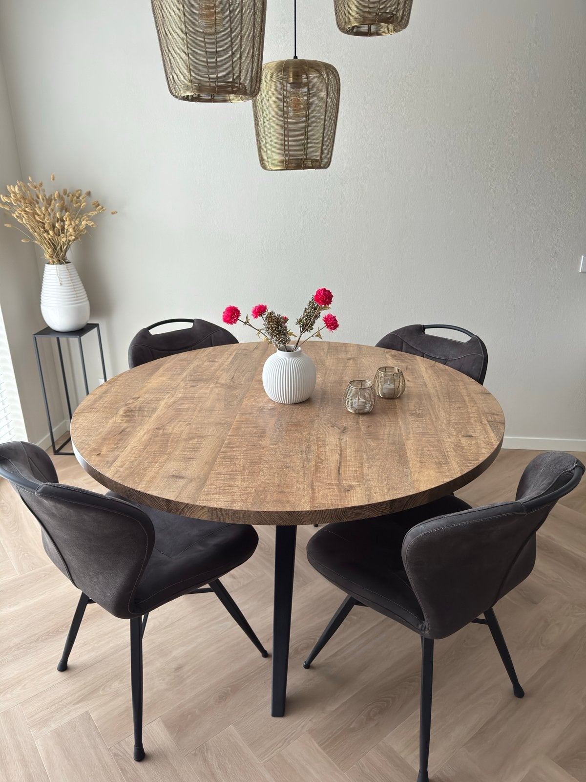 Z.g.a.n ronde eethoek 140cm Pronto Wonen, Ophalen, Zo goed als nieuw, 4 tot 6 stoelen