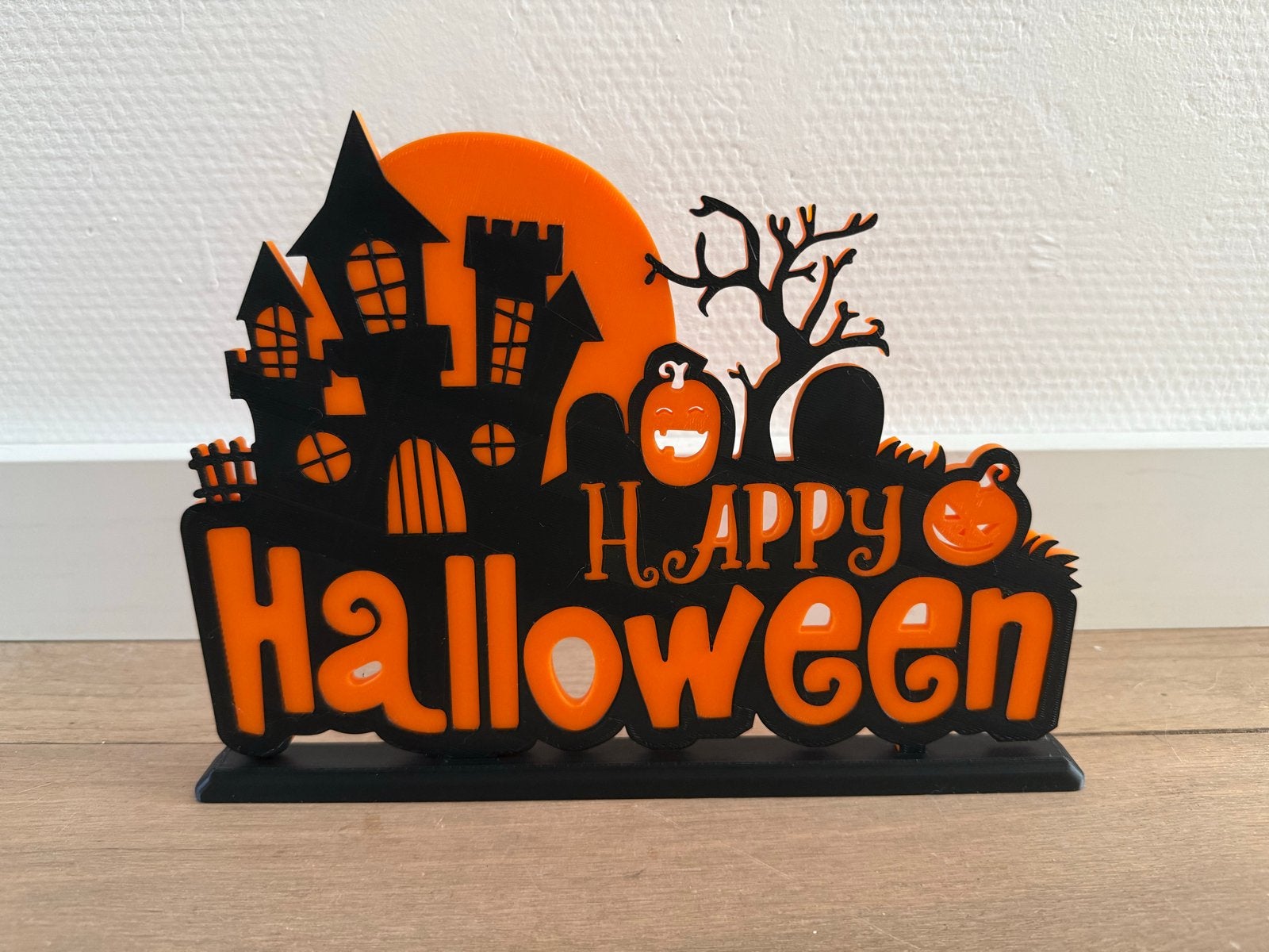 3D Geprint Happy Halloween Decoratie, Meerkleurig, Overige stijlen, Nieuw, Kunststof