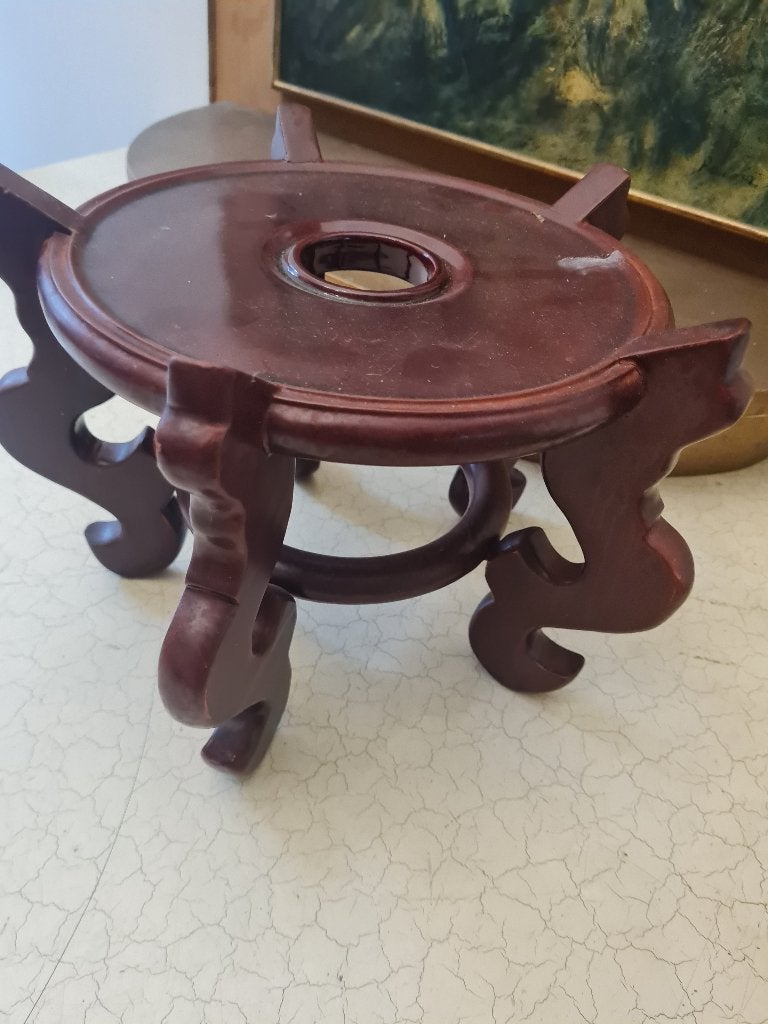 Kleinere vintage houten sokkel voor bv vaas, Ophalen of Verzenden