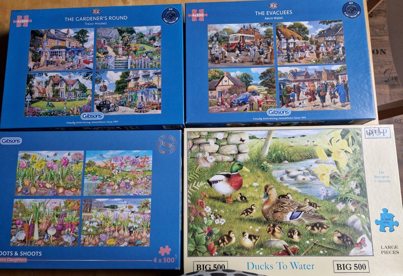 Gibsons en Hop puzzels zie 2 foto's ook 1 met grote stukken, Ophalen of Verzenden, 500 t/m 1500 stukjes, Gebruikt