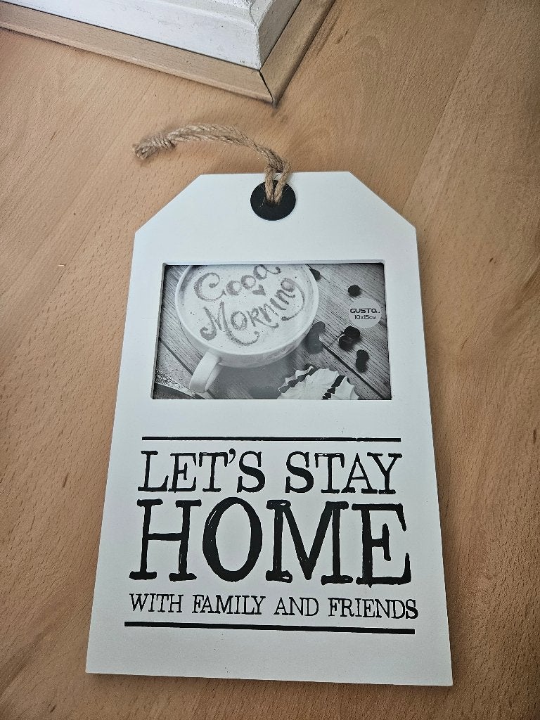 Hanger met fotolijst, Ophalen, Zo goed als nieuw, Wit, Wissellijst