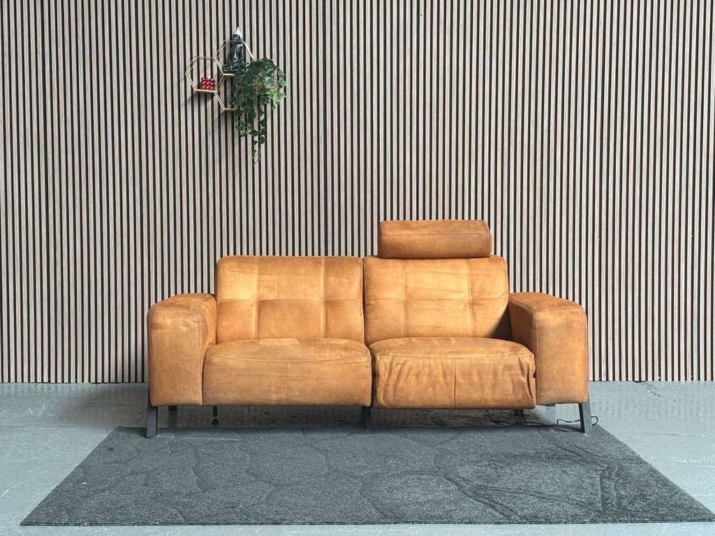 GRATIS LEVERING Elektrisch Bank Cognac 200x90 GEREINIGD