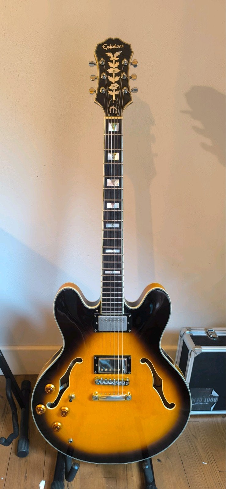 Epiphone Sheraton-II Semi-Hollow Body Linkshandige Gitaar, Muziek en Instrumenten, Ophalen, Gebruikt, Hollow body, Epiphone
