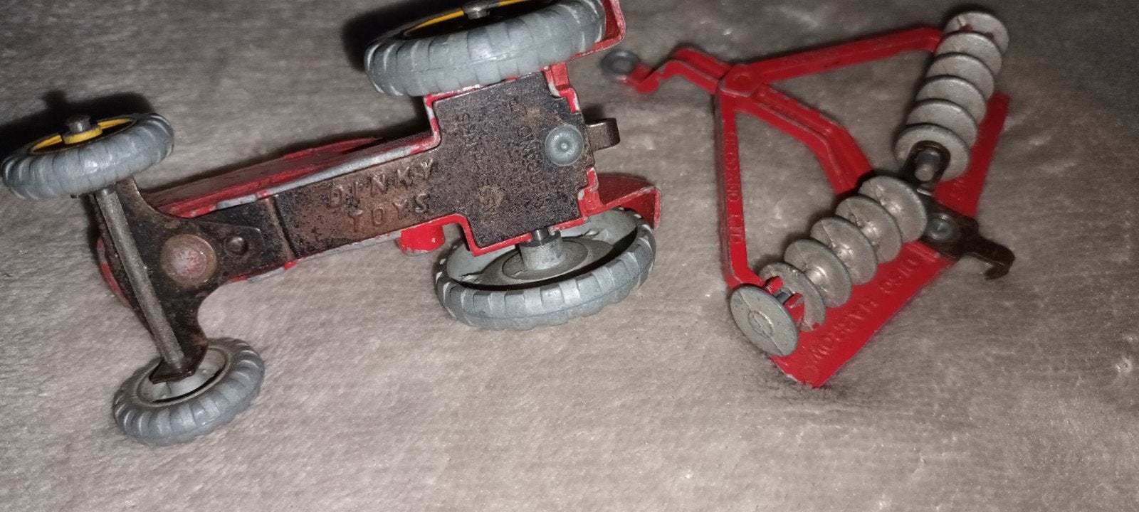 Vintage Dinky Toys Massey Harris Tractor met Eg, Ophalen of Verzenden