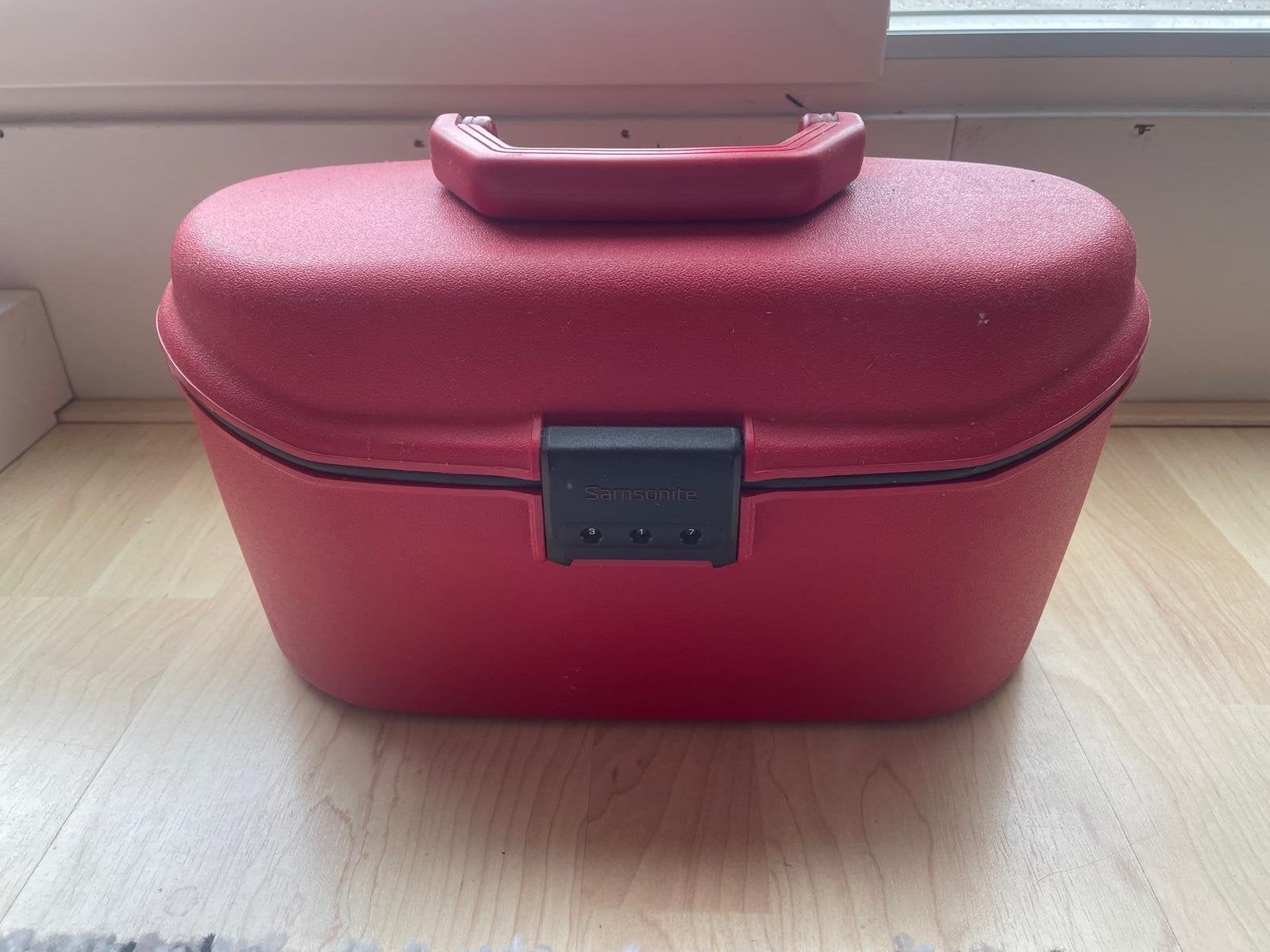 Samsonite Beautycase Rood - Vintage Hardcase met Slot, Sieraden, Tassen en Uiterlijk, Beautycases, Gebruikt, Ophalen of Verzenden