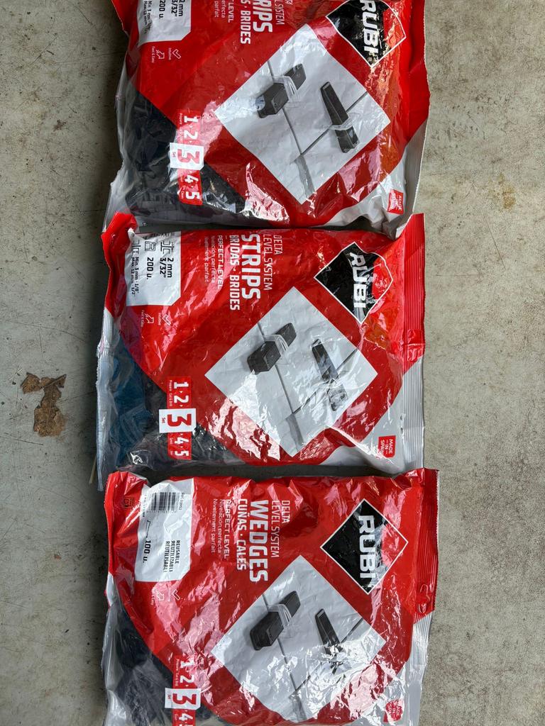 Rubi Delta Level System Strips & Wedges Tegelnivelleersystee, Ophalen of Verzenden, Nieuw, Overige materialen, Vloertegels