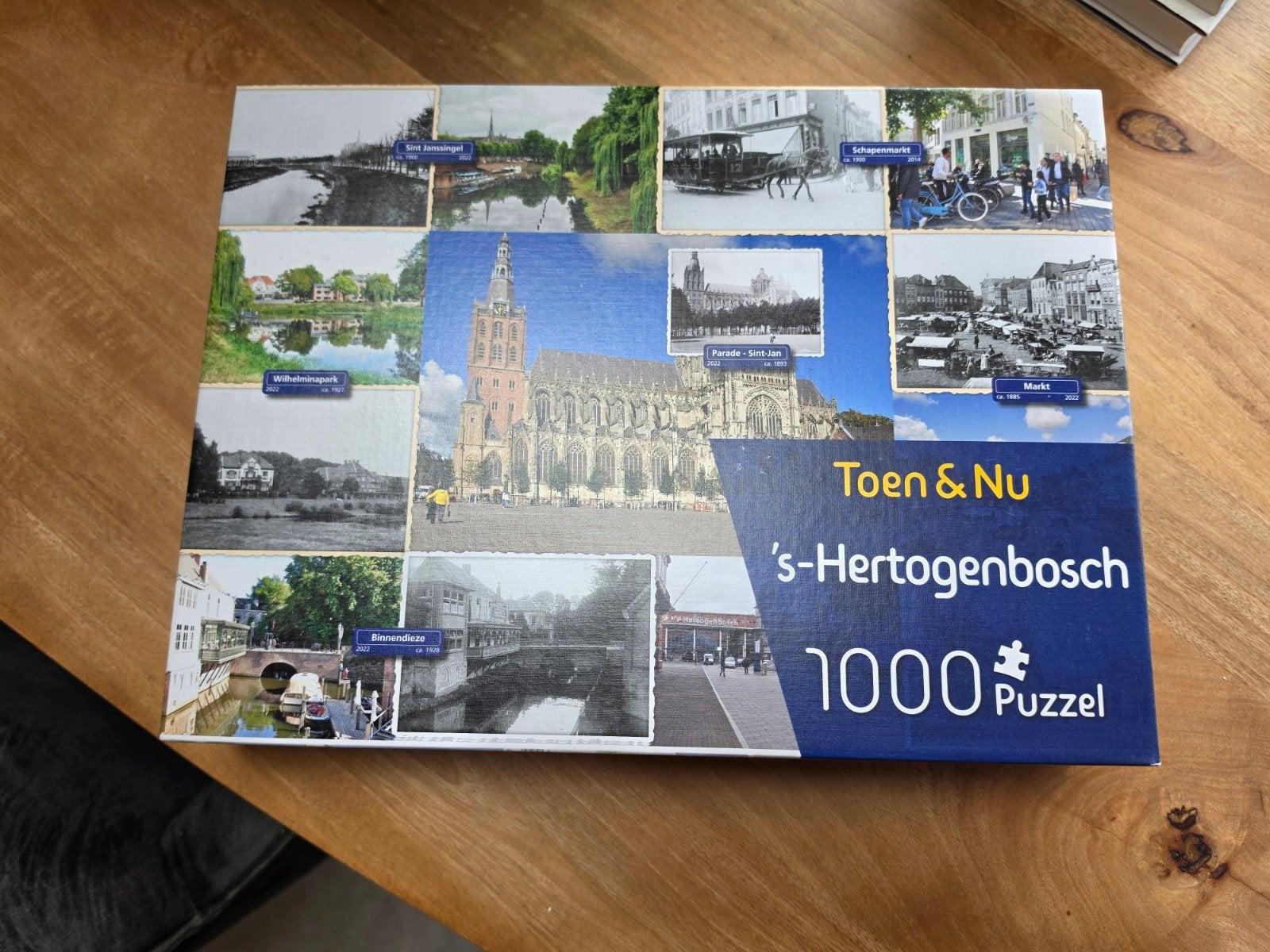 Legpuzzel 's-Hertogenbosch Toen & Nu - 1000 stukjes, Ophalen of Verzenden, 500 t/m 1500 stukjes, Nieuw, Legpuzzel