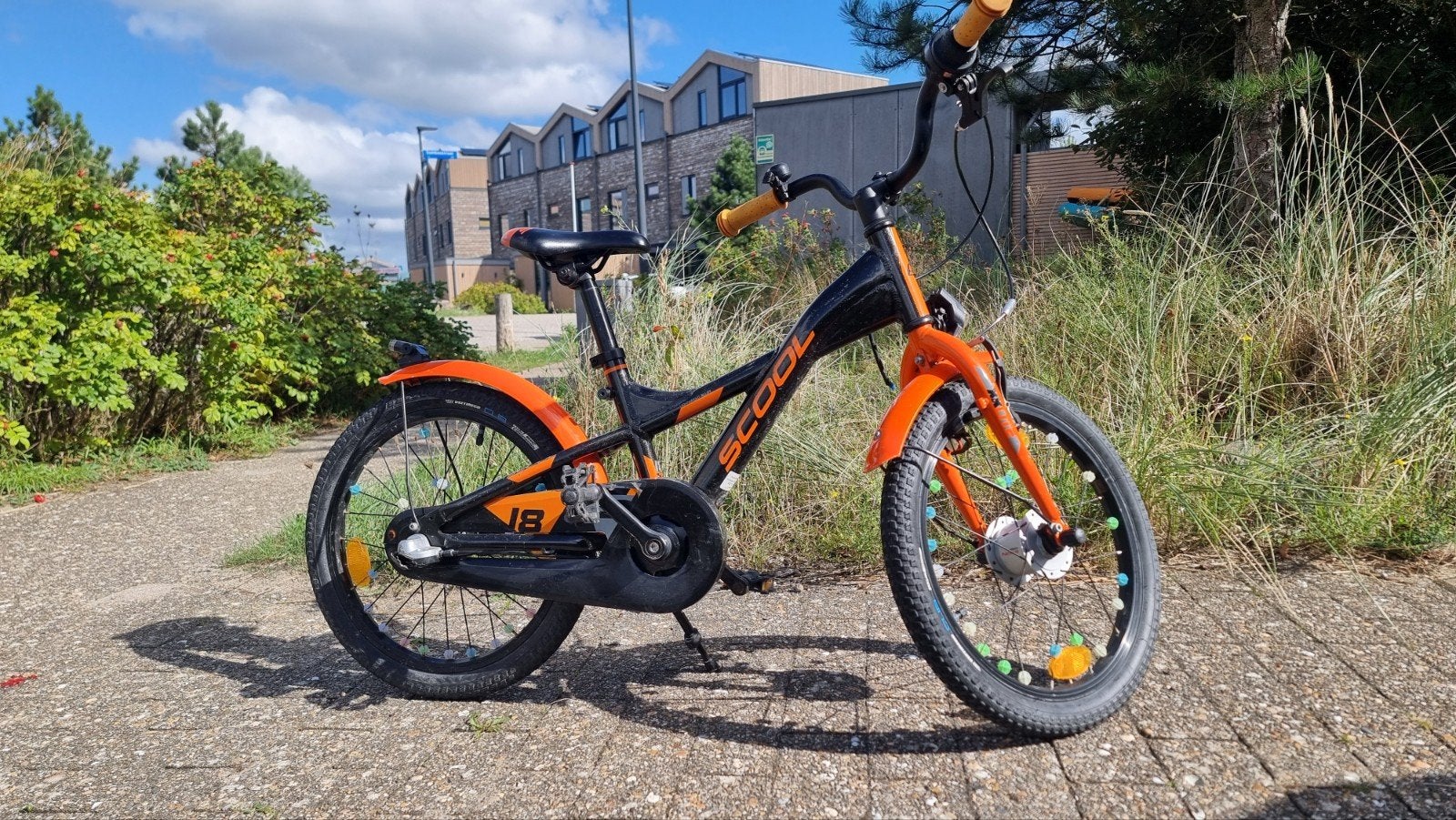 S'cool XXlite Alloy 18 Kinderfiets Zwart/Oranje, Fietsen en Brommers, Fietsen | Kinderfietsjes, Ophalen, Velgrem, S'cool, 16 tot 20 inch