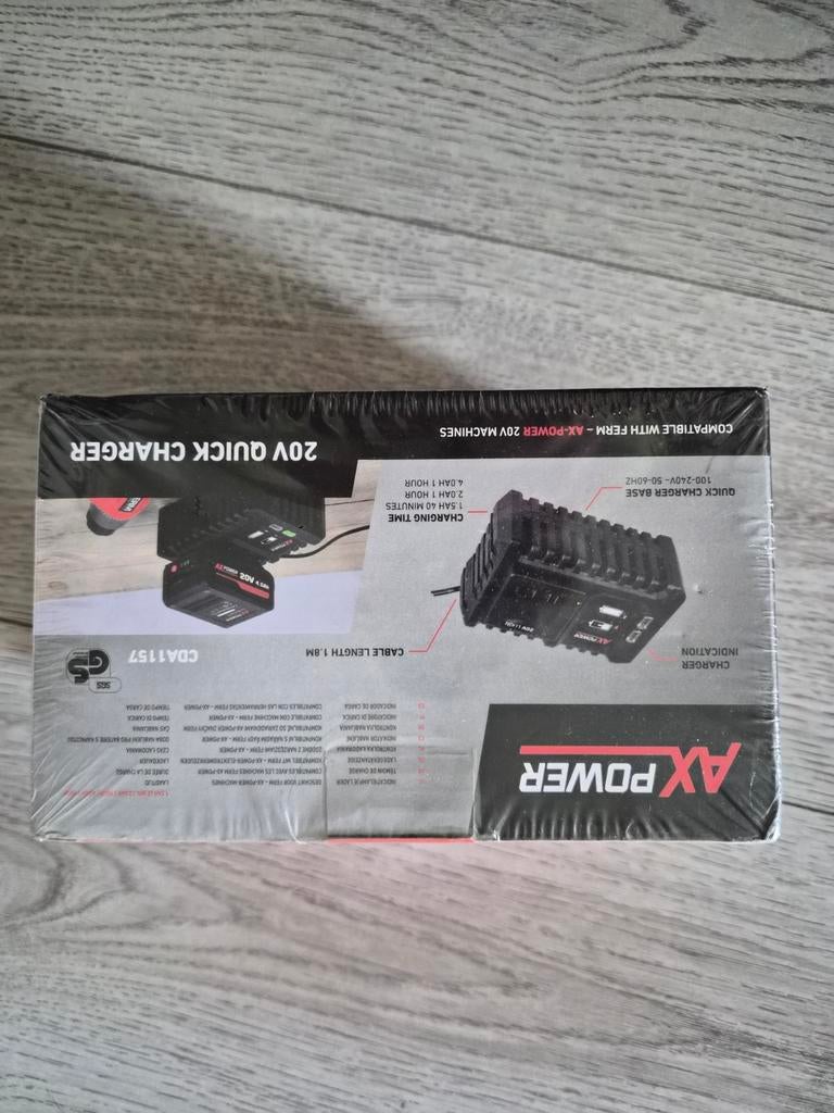 AX Power 20V snellader CDA1157 nieuw in doos, Ophalen