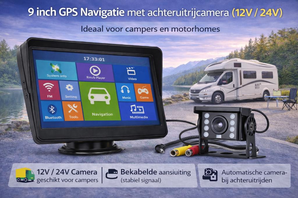 7&9 inch Auto, Camper, Truck GPS met Achteruitrijcamera Set, Ophalen of Verzenden, Nieuw