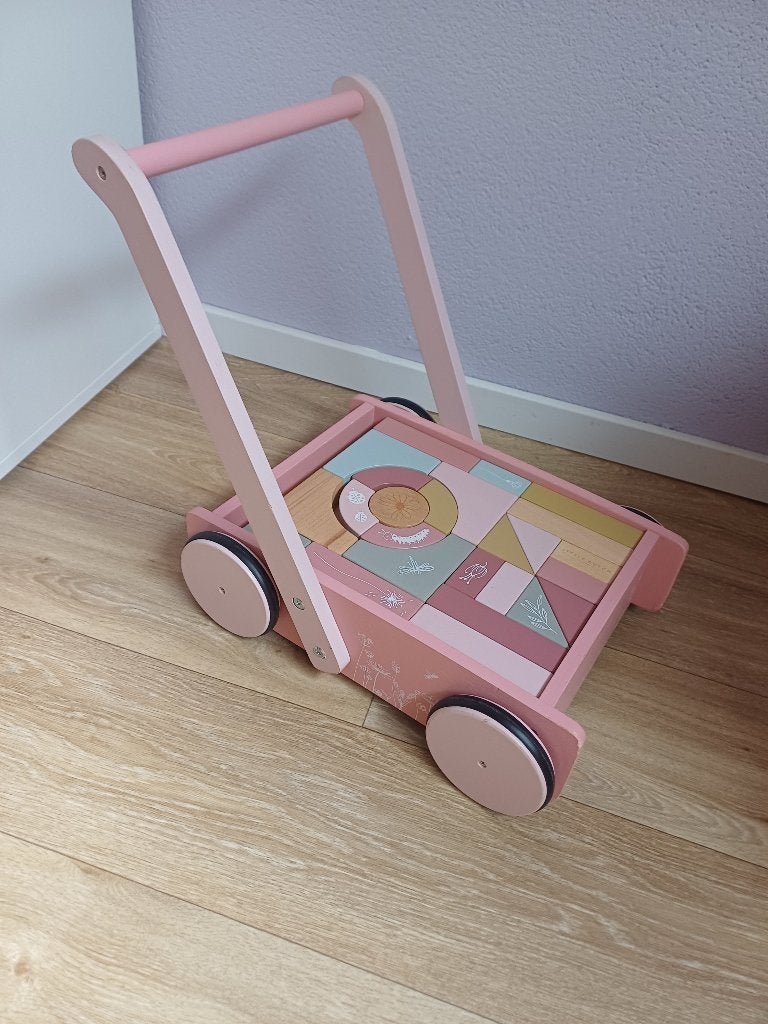 Little dutch blokkenkar, Kinderen en Baby's, Speelgoed | Houten speelgoed, Ophalen, Zo goed als nieuw, Duw- of Trekspeelgoed