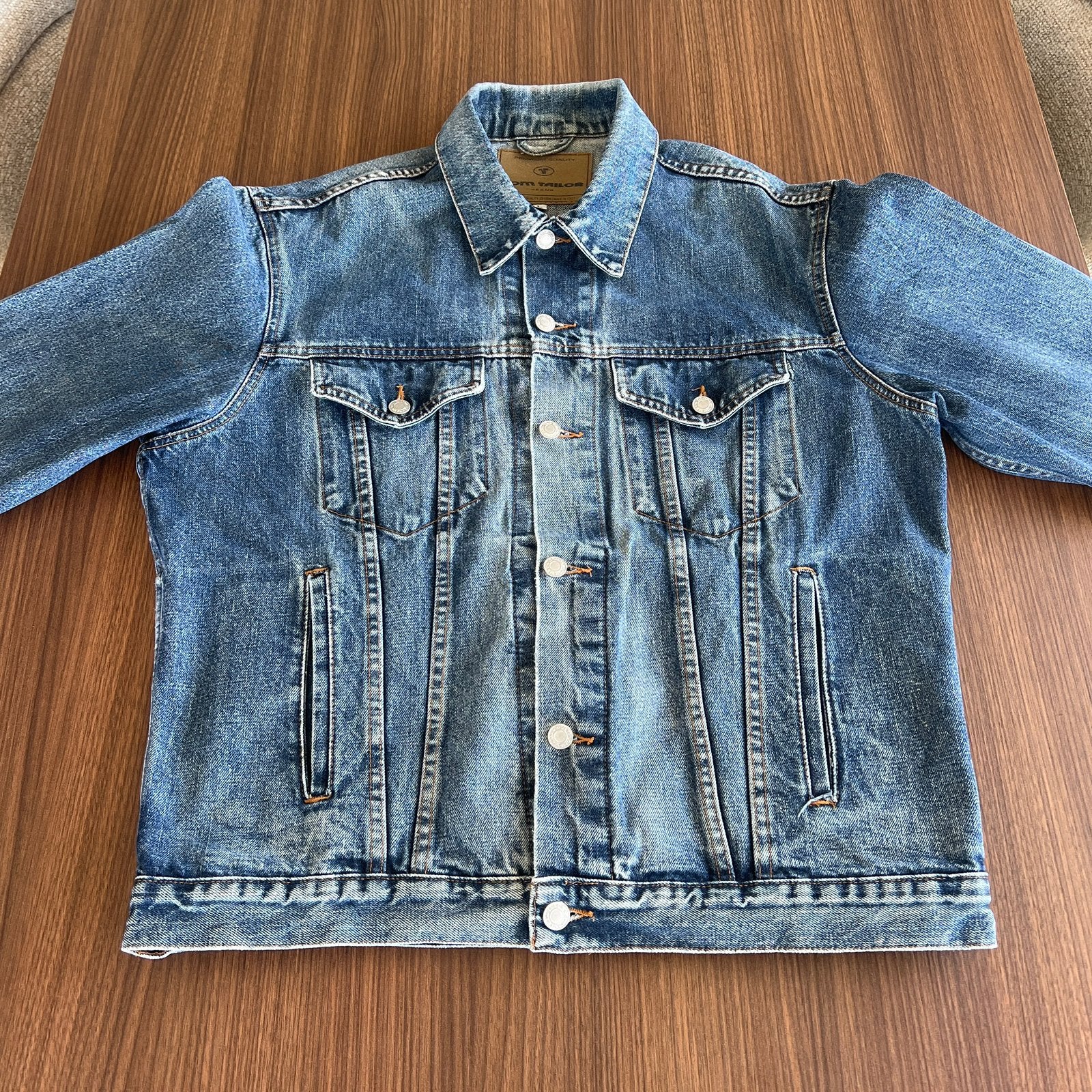 Tom Tailor Spijkervest (Maat L), Ophalen of Verzenden, Zo goed als nieuw, Maat 52/54 (L), Blauw