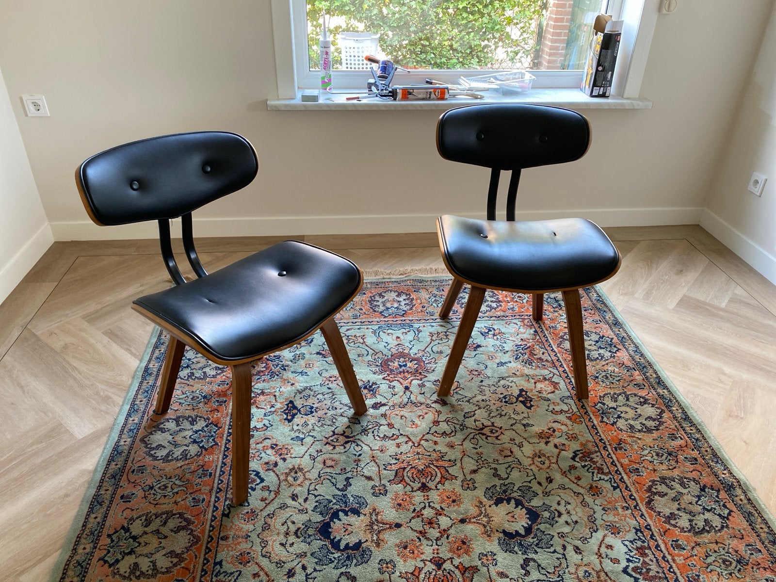 Dutchbone Fauteuil Stoelen - Set van 2, Huis en Inrichting, Stoelen, Ophalen, Gebruikt, Twee, Zwart
