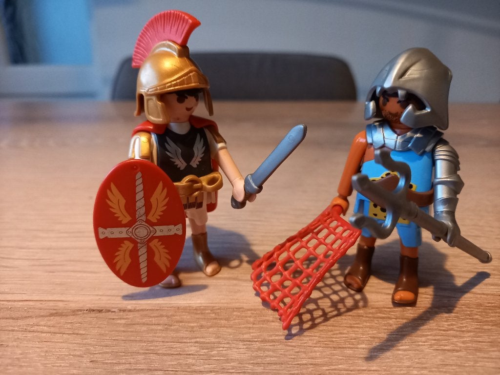 Playmobil Romeinse soldaat en Gladiator - 5817 COMPLEET, Ophalen of Verzenden, Zo goed als nieuw