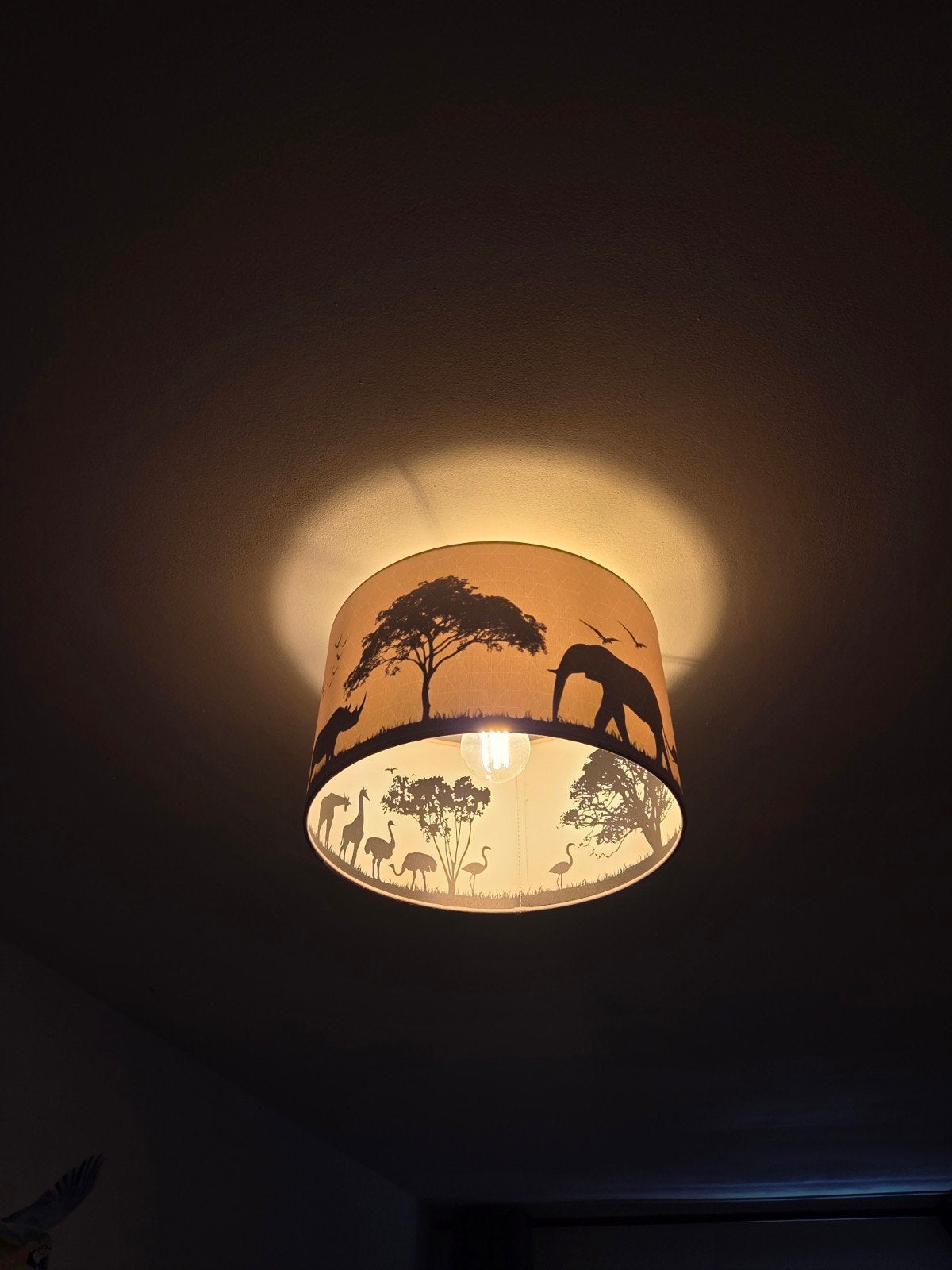 Leuke dieren lamp safari voor kinderkamer lampgigant, Ophalen, Gebruikt, Textiel, Roze
