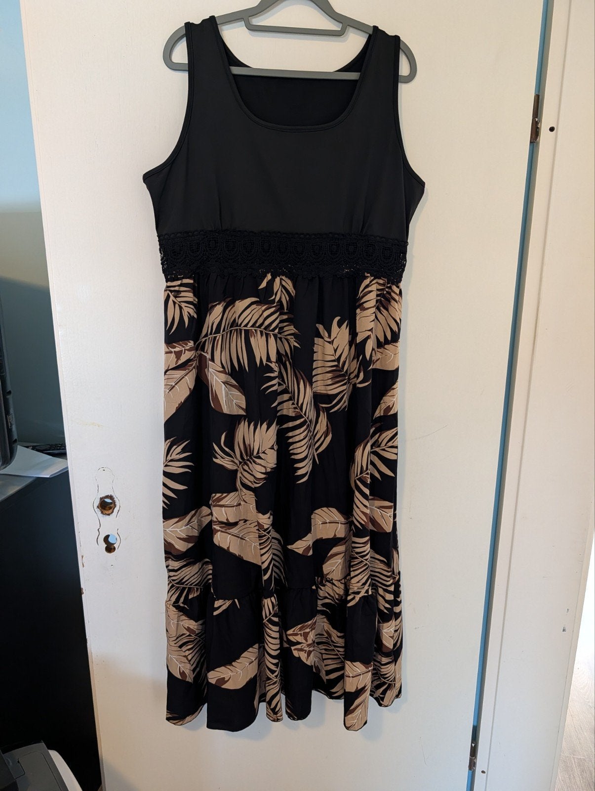 Kanten Taille Jurk Polyester Maat XL, Kleding | Dames, Zwart, Maat 46/48 (XL) of groter, Ophalen of Verzenden, Zo goed als nieuw