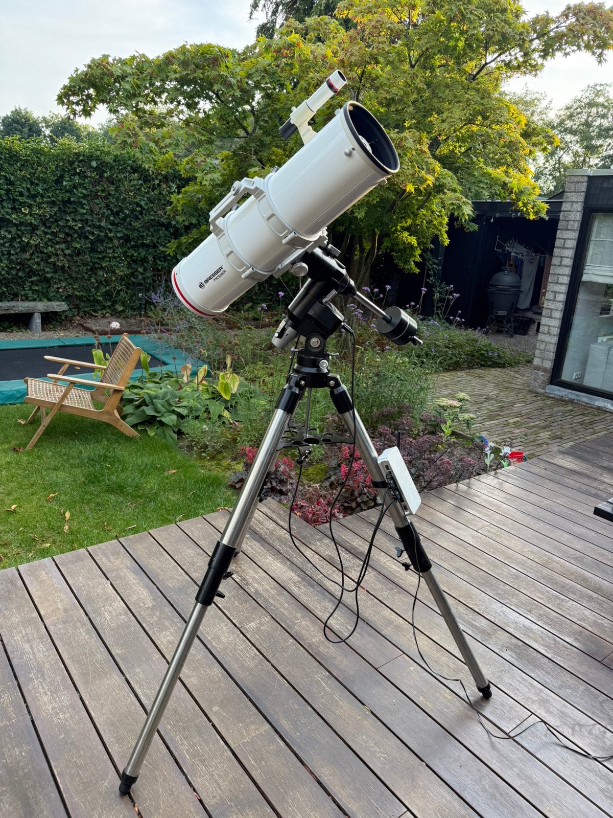 Bresser Messier NT-150S 150/750 + EXOS-2 PMC-Eight GoTo, Audio, Tv en Foto, Optische apparatuur | Telescopen, Ophalen, Gebruikt