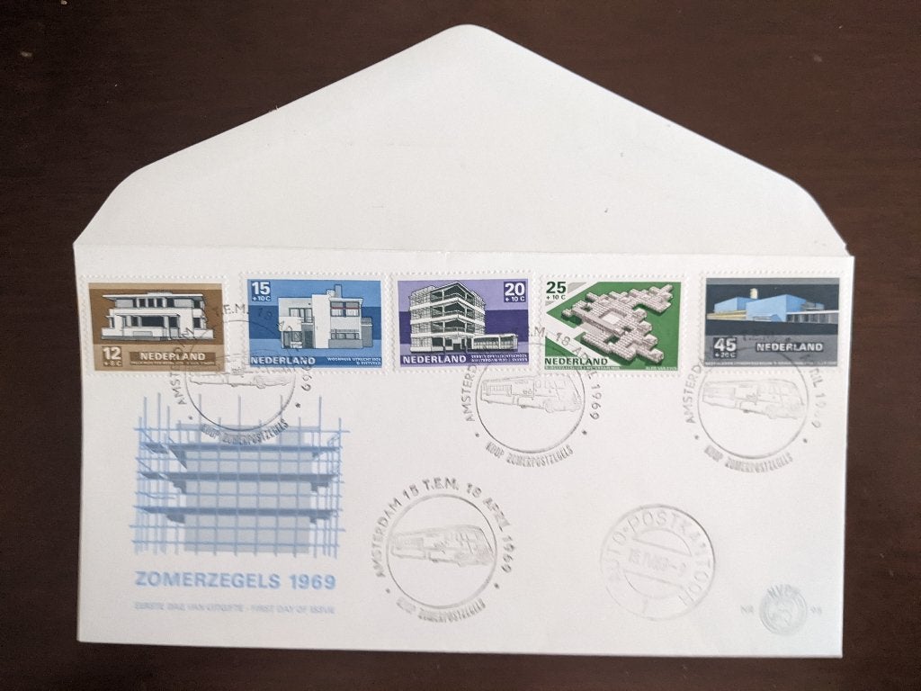 NL 1969 FDC E-95 ZOMERZEGELS STEMPELS AUTOPOSTKANTOOR, Postzegels en Munten, Ophalen of Verzenden, Onbeschreven, Nederland
