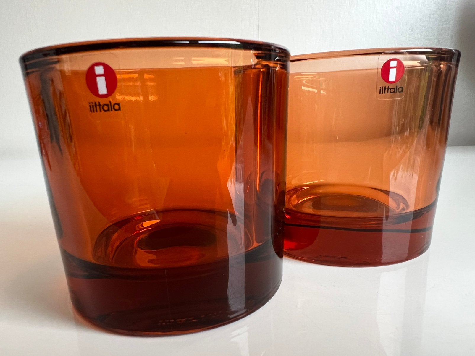 Iittala Kivi Kandelaar Sevilla Orange Pomeranssi ~80 mm, Waxinelichthouder, Ophalen of Verzenden, Iittala, Glas