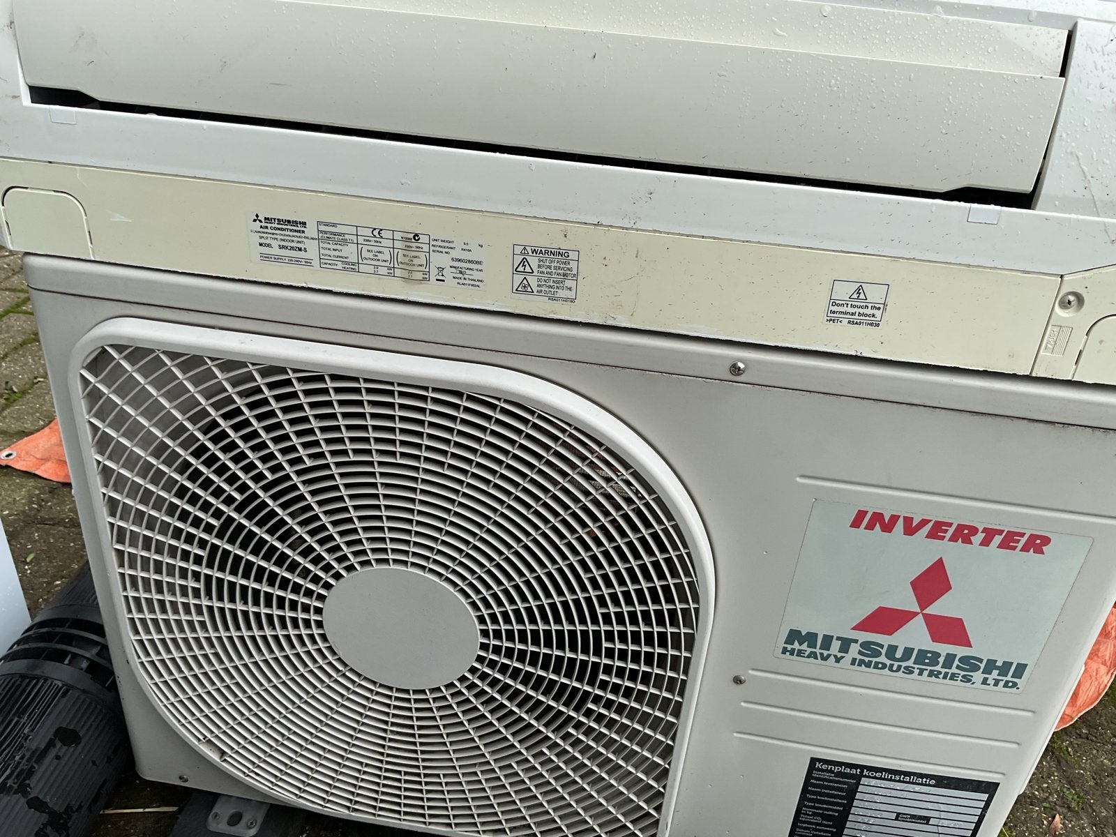Mitsubishi Split Airco Unit - Koelen en Verwarmen, Gebruikt, Minder dan 60 m³, 3 snelheden of meer, Ophalen of Verzenden