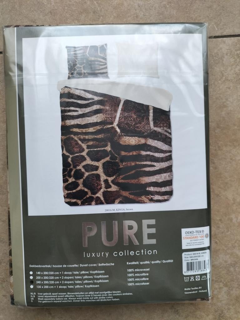 Dekbedovertrek Pure Luxury Collection Kinga Bruin 240x220, Ophalen, Bruin, Dekbedovertrek, Nieuw